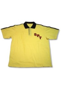 P006 polo恤訂製 polo恤度身訂做 polo恤製造商香港      鮮黃色   撞色黑色